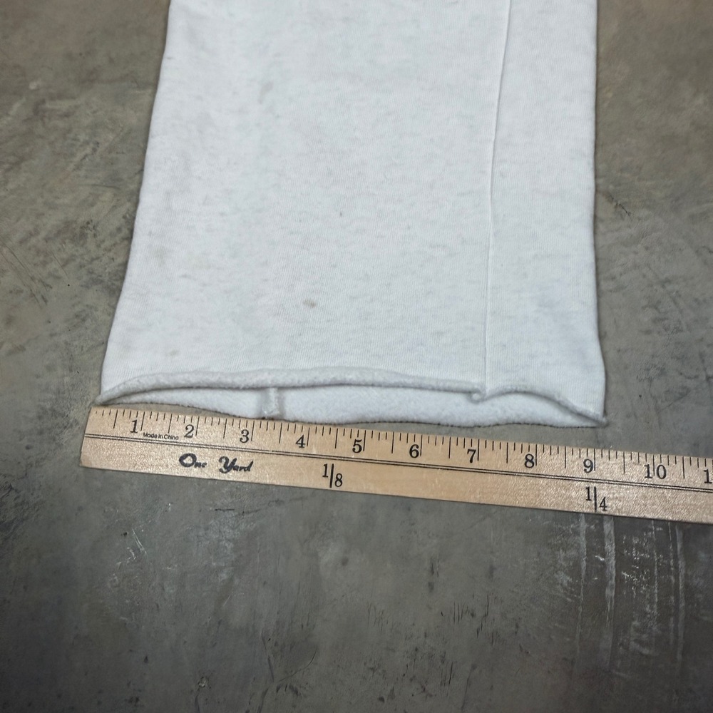 Brandy Melville White Wide Leg Sweatpants Raw Hem Elastic Waist Pockets - Picture 6 of 6